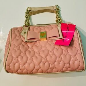 Vintage Betsey Johnson Pink Heart Bag-Brand New
